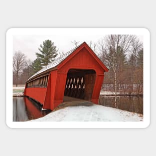 Jack O'Lantern Snow Covered Bridge Sticker